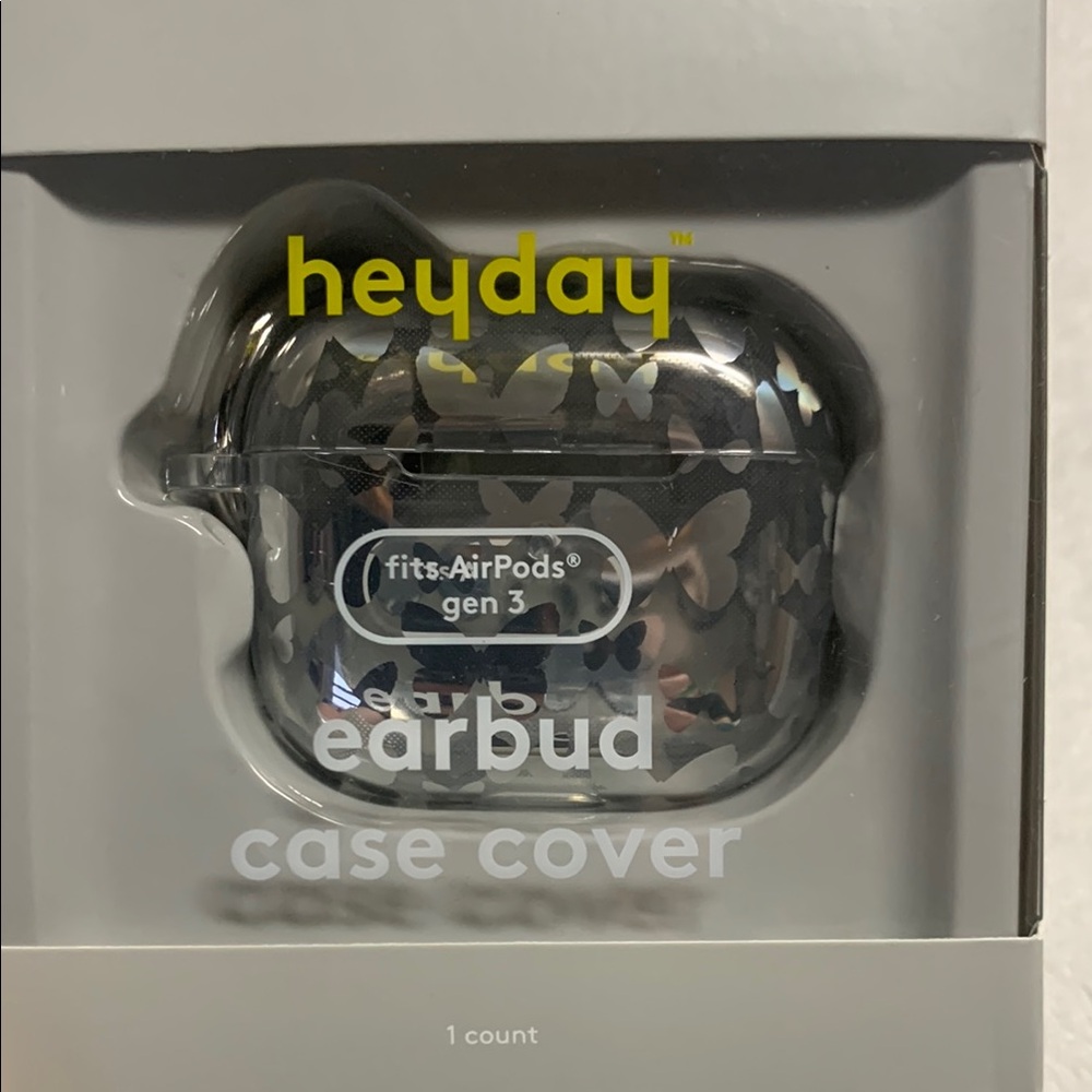 Heyday Black Butterfly Earbud Case Cover